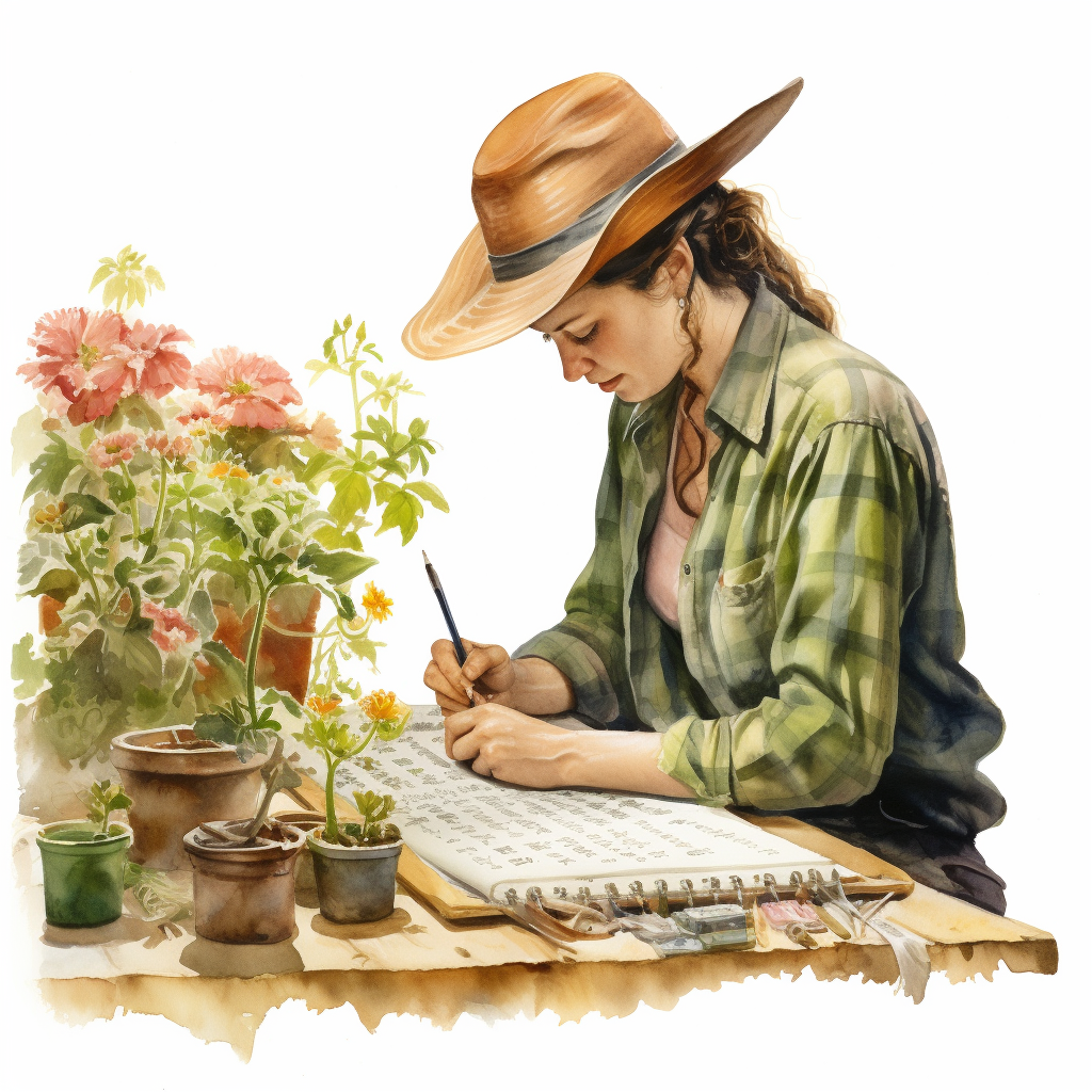 a woman garden planning